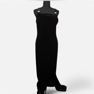 Betsy & Adam Black Velvet Maxi Dress